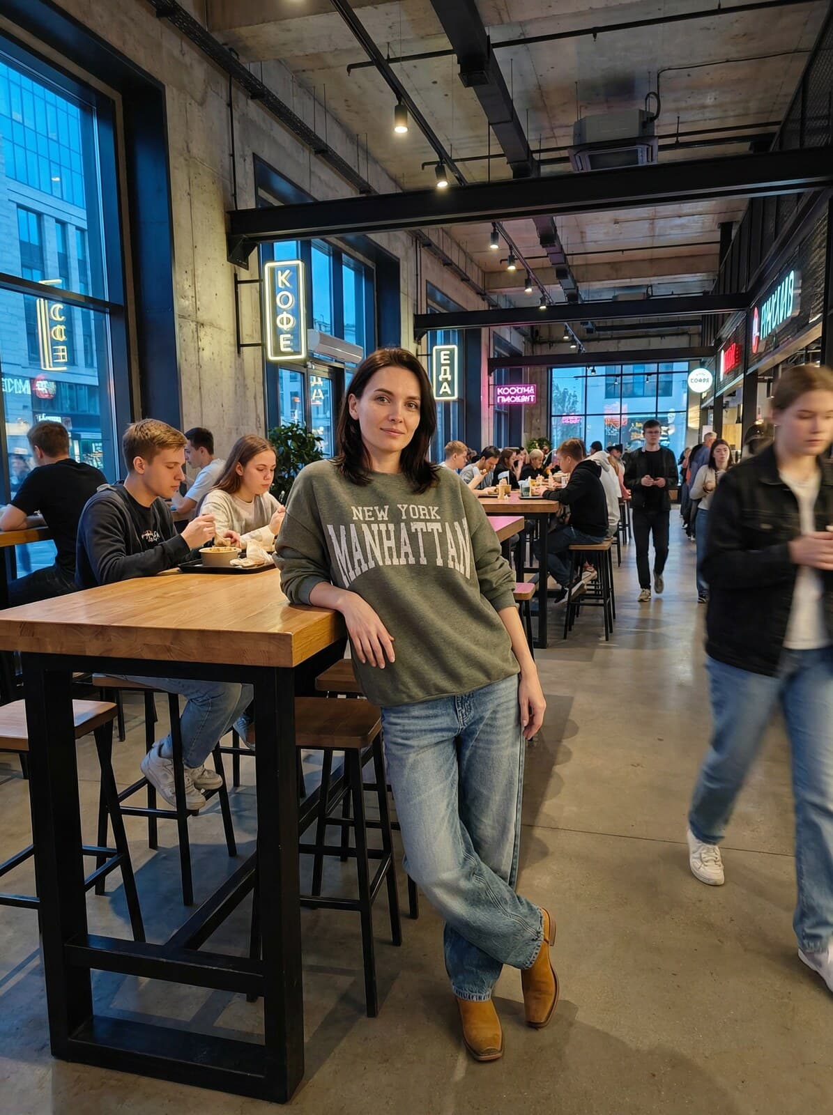 Sweatshirt at the food court