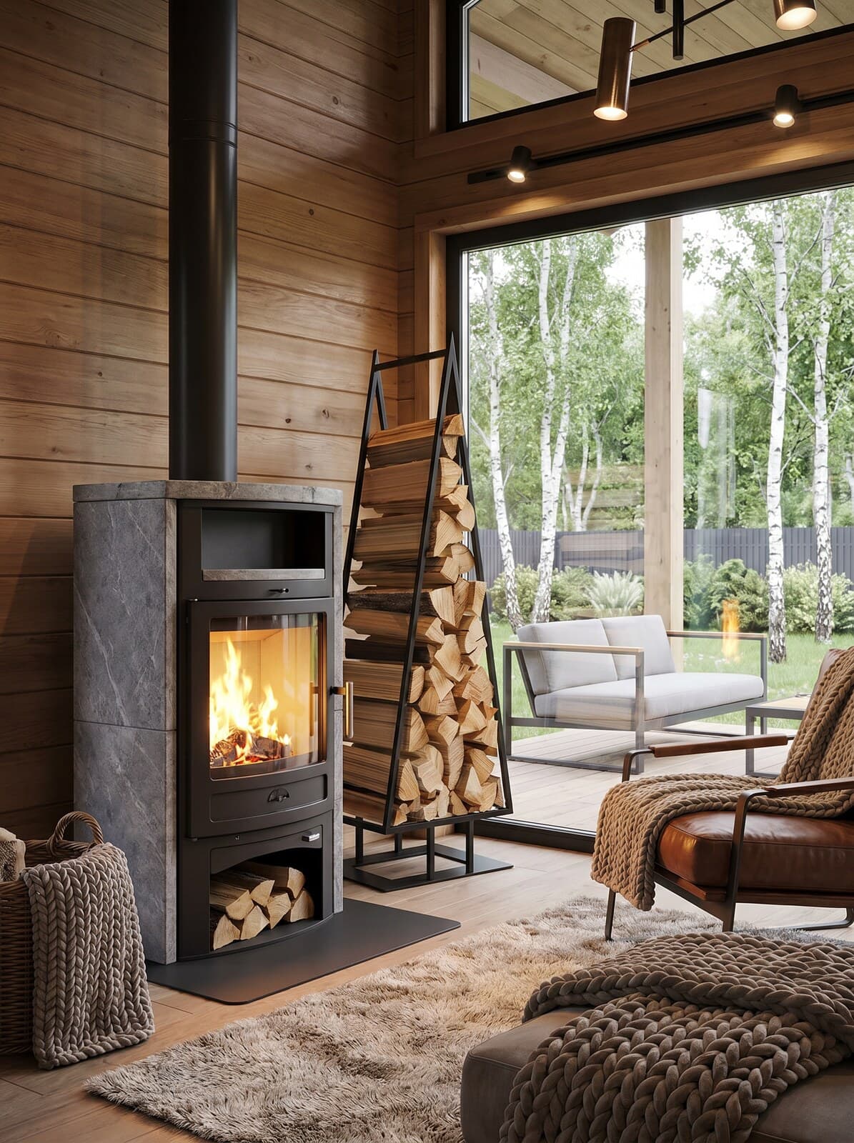 Lounge with fireplace